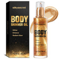 Body Shimmer Oil (4.1 Fl Oz), Long-Lasting Moisturizing, Glitter Glow Oil for Radiant Glow, Metallic Gold